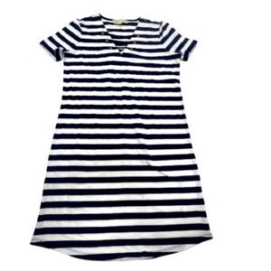 Michael Kors True Navy Nautical Stripes Cadual Shirt Shift Dress Size Small NWT